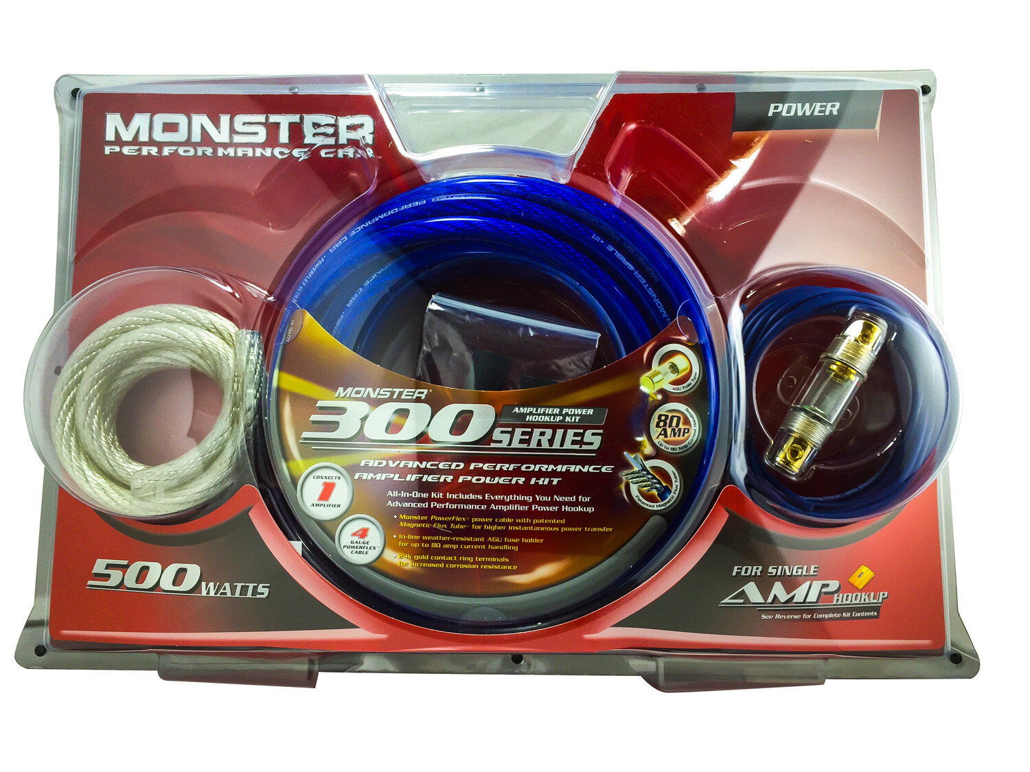 Monster Cable 300 Advanced Performance Amp Power Kit 500 watts