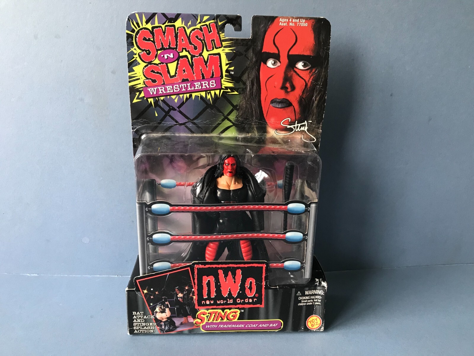 WCW NWO Smash N Slam Wrestlers STING Wrestling Figure w/ Coat and