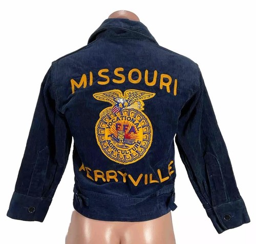 VINTAGE Perryville Missouri Agricultural FFA AG Farm Jacket Blue