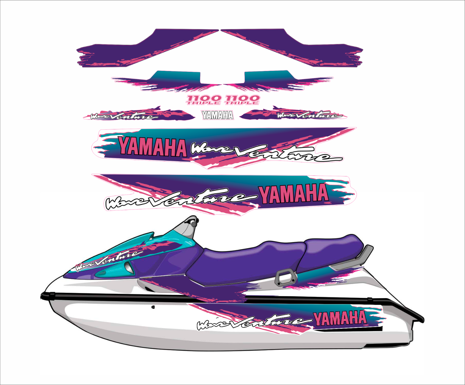 YAMAHA WAVEVENTURE 1996-1997 1100 TRIPLE Graphics / Decal