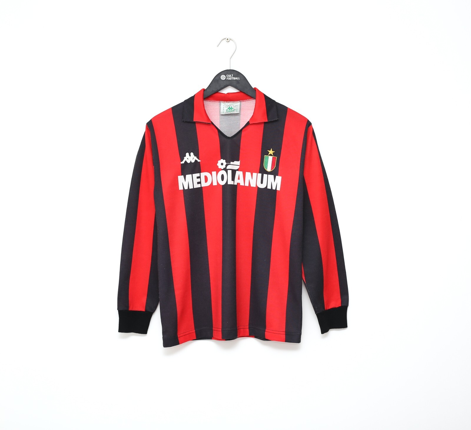 1988/89 AC MILAN Vintage Kappa Long Sleeve Home Football Shirt