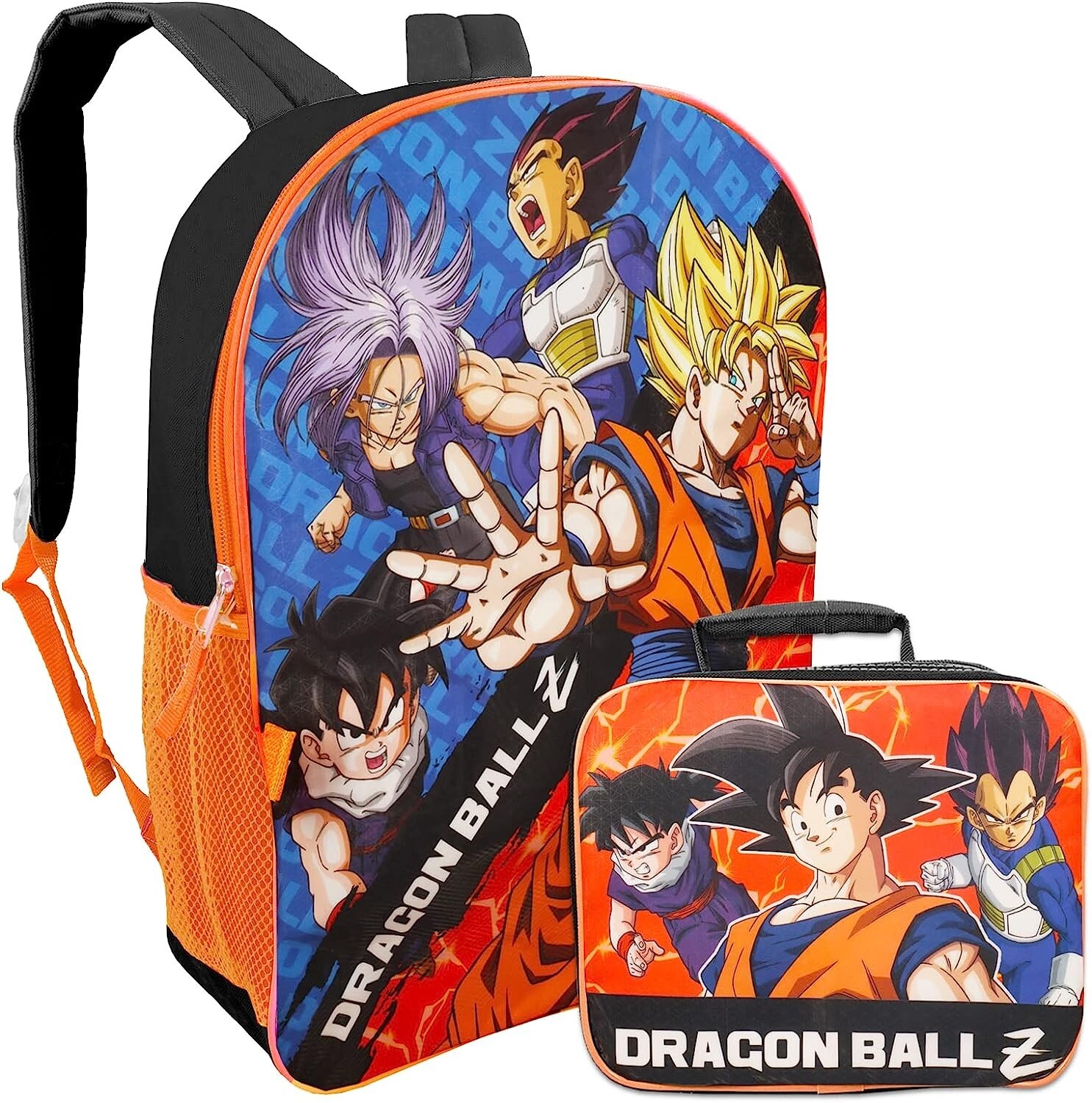 Dragon Ball Z School Backpack Book Bag Insulated Lunch Box Goku