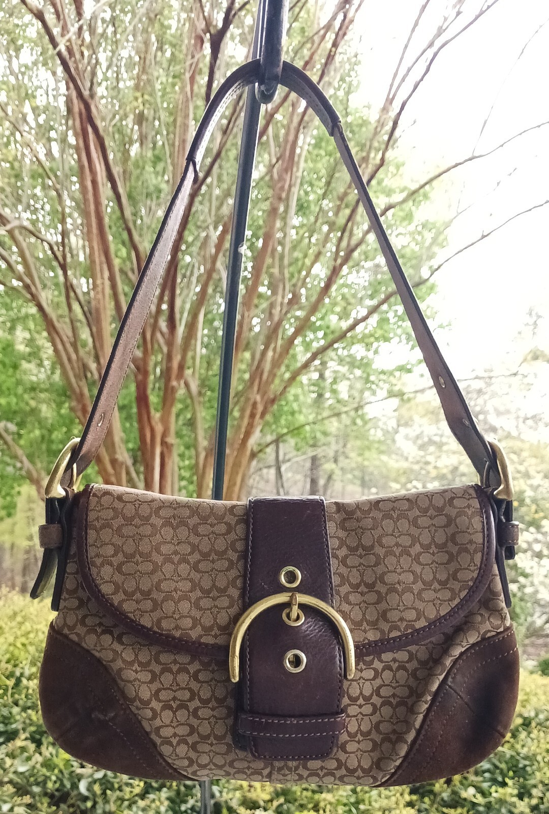 Coach 6818 SMALL Vintage Soho Y2K Brown Suede & Signature C Canvas