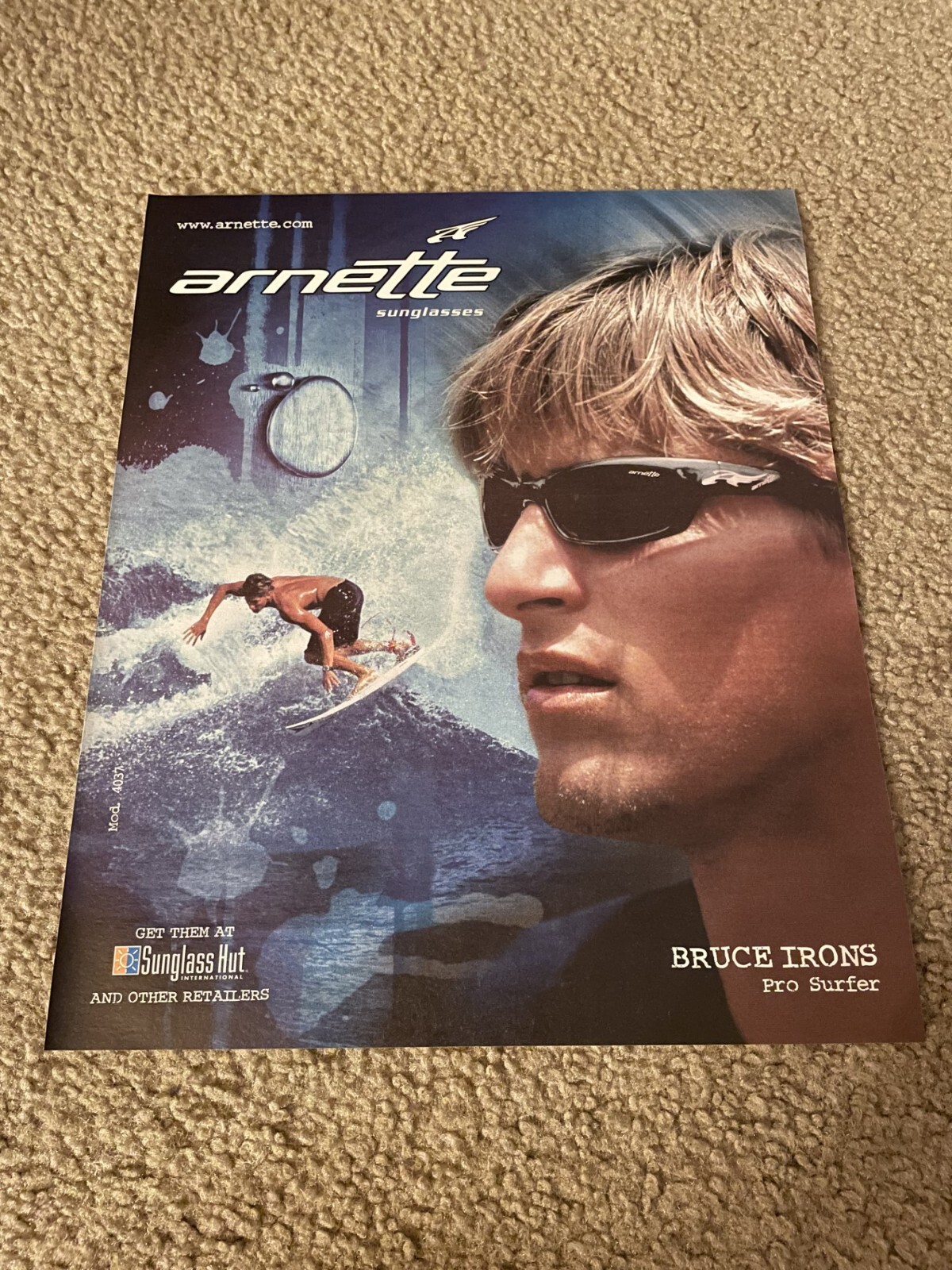 arnette Bruce Irons the RAGE 店舗用ポスター arnette Bruce Irons