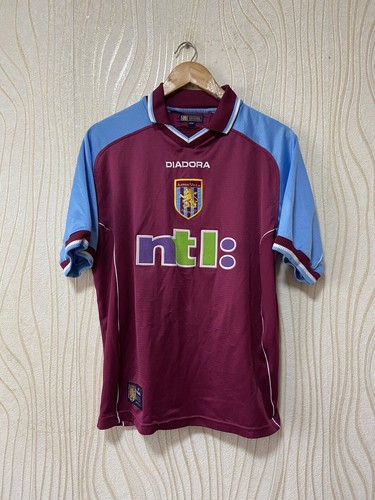 ASTON VILLA 2000 2001 HOME FOOTBALL SHIRT SOCCER JERSEY DIADORA sz