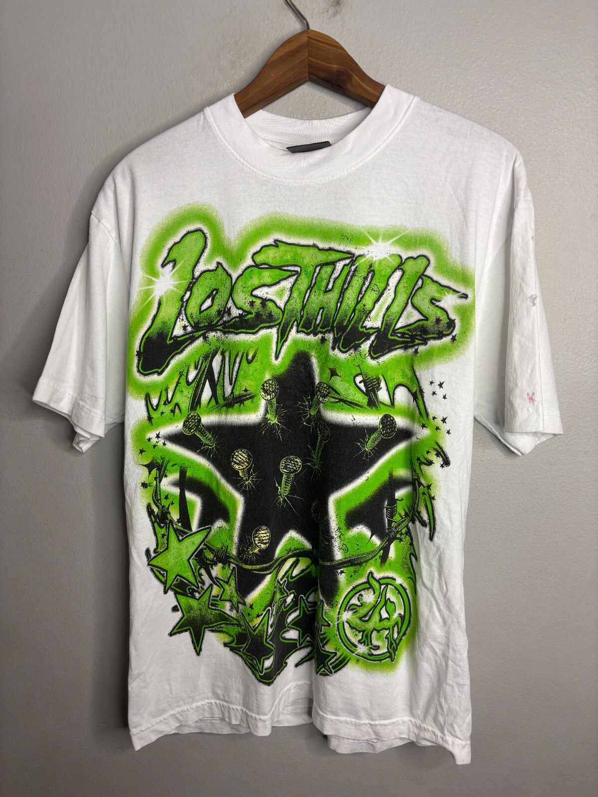 Lost Hills T Shirt Mens Small White Graphic Cotton Streetwear Rock