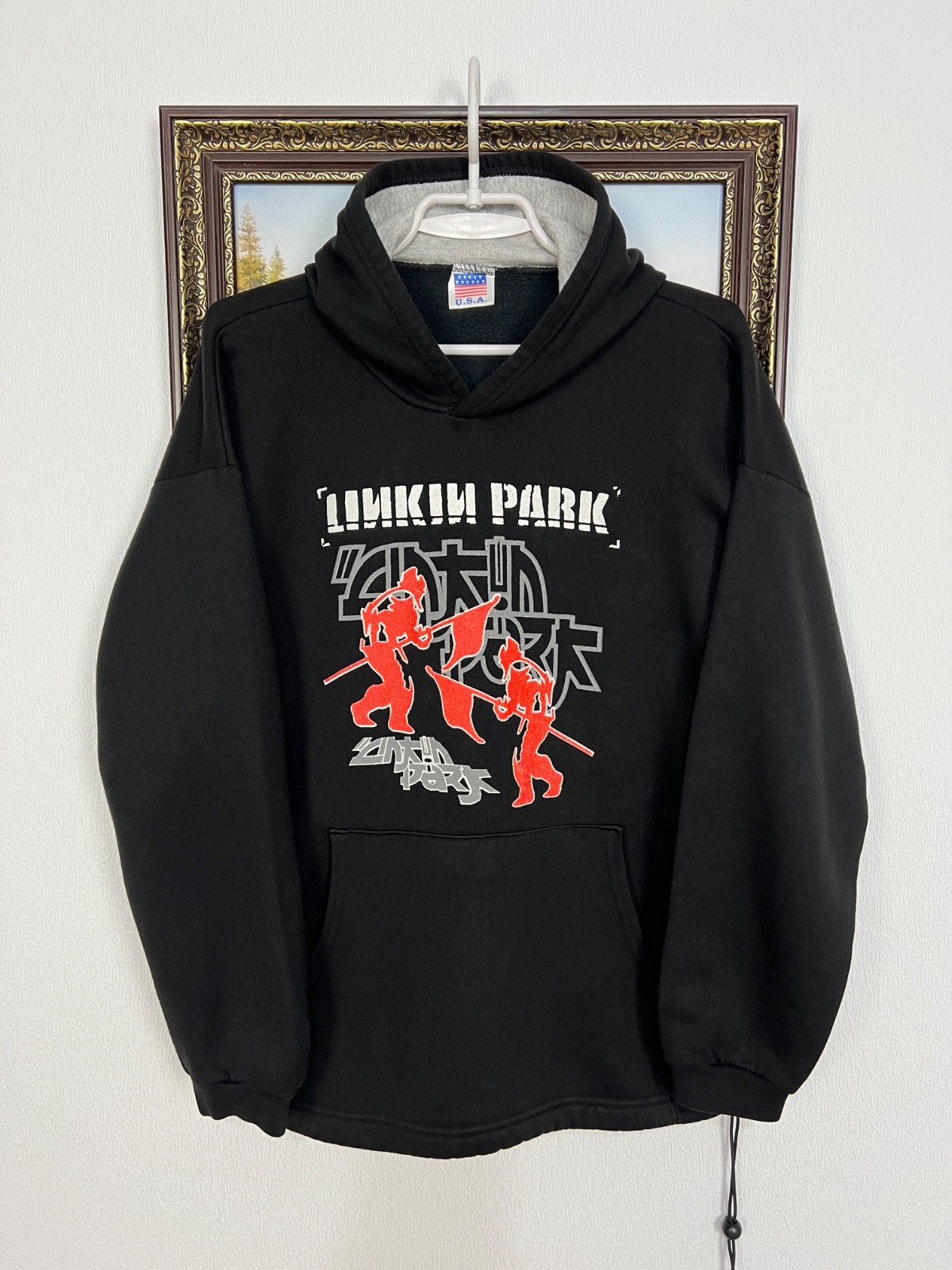 Vintage 2000's Linkin Park Hoodie Hybrid Theory Over Print Band