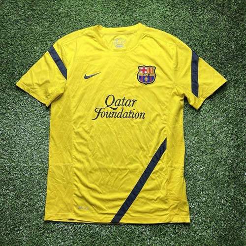 2011 2012 Fc Barcelona Training Jersey Medium M Yellow Nike Shirt