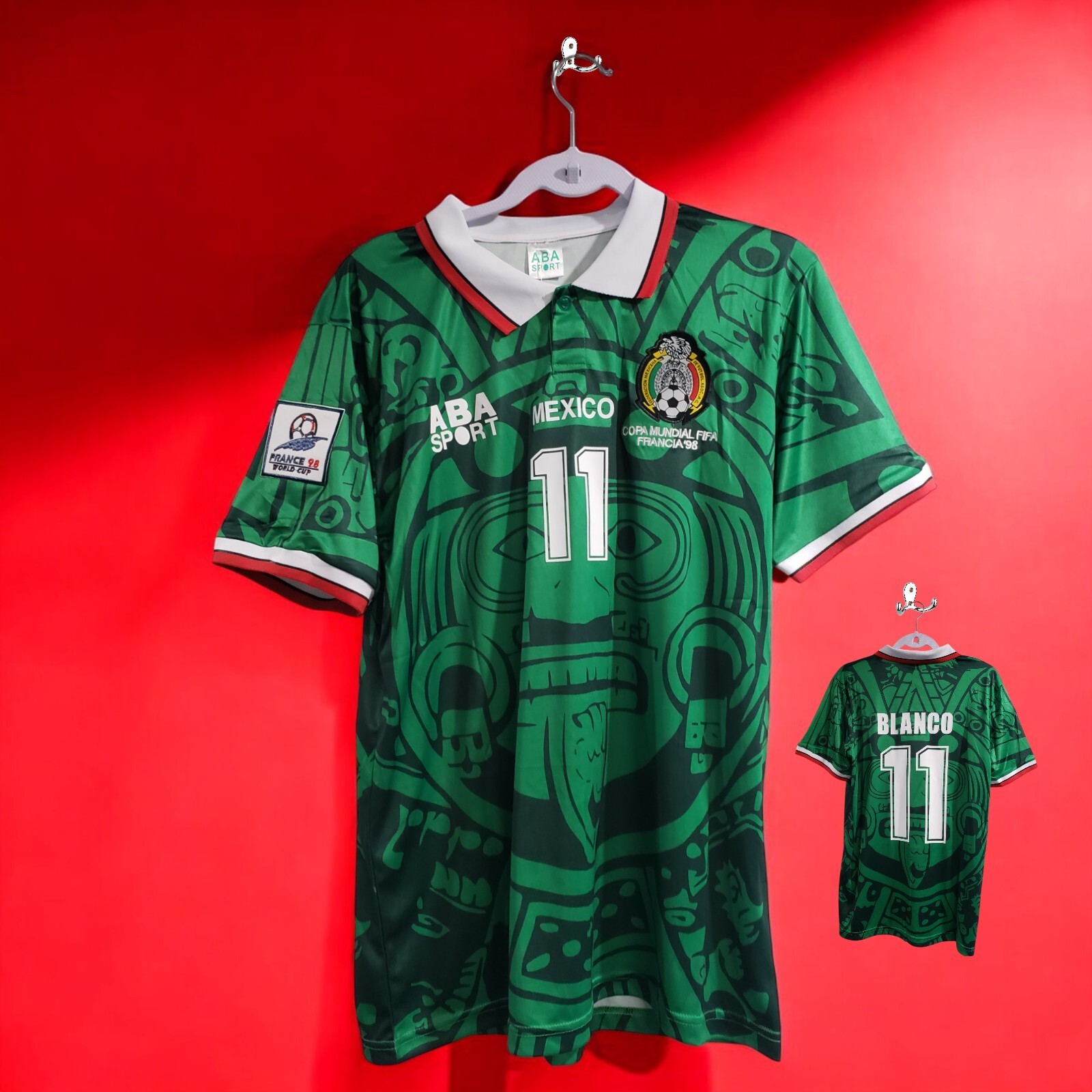 W杯98 サッカーメキシコ代表 ブランコ レプリカユニフォーム 11番
