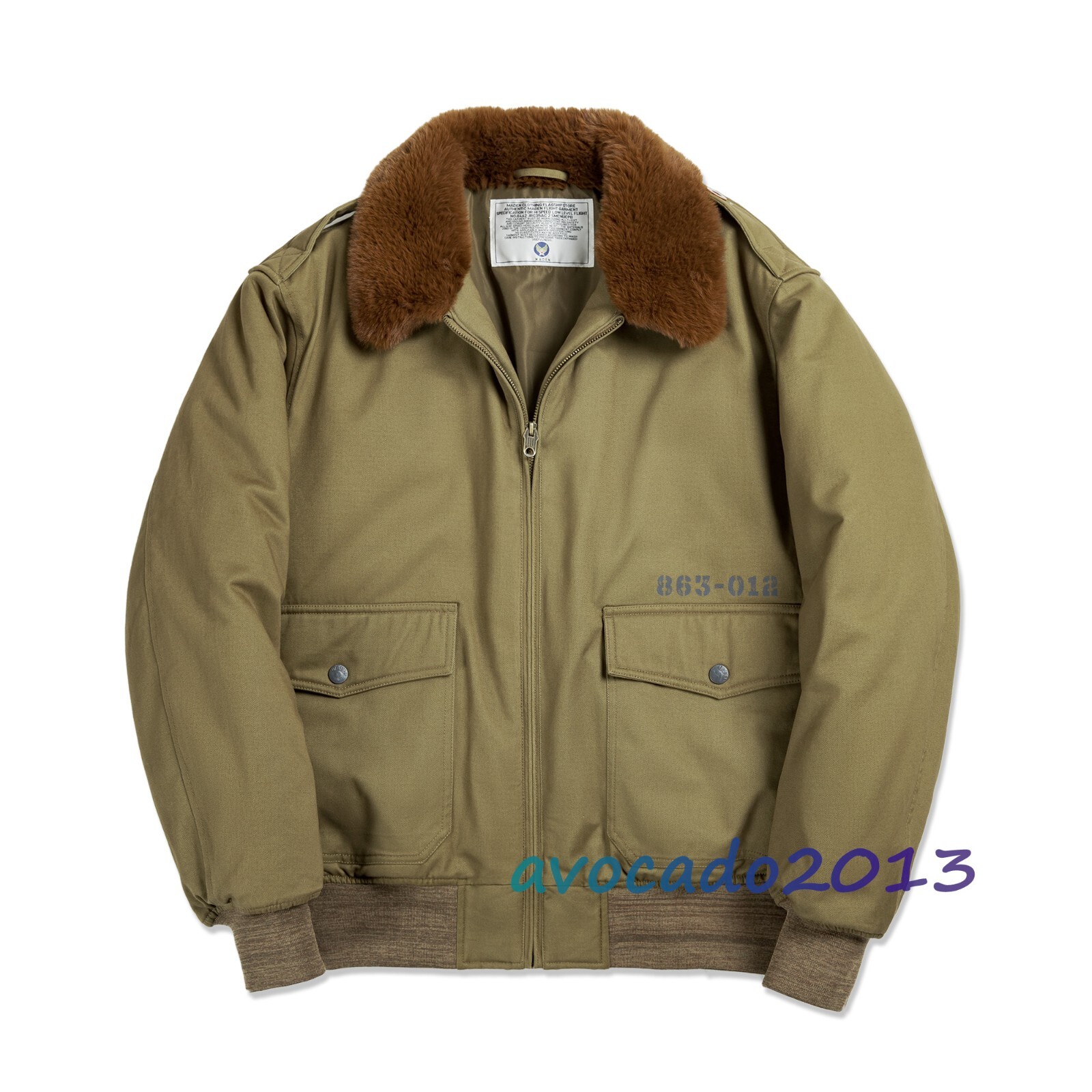 Maden Men's Vintage B-10 Cotton Bomber Jacket Lapel Flight Jacket
