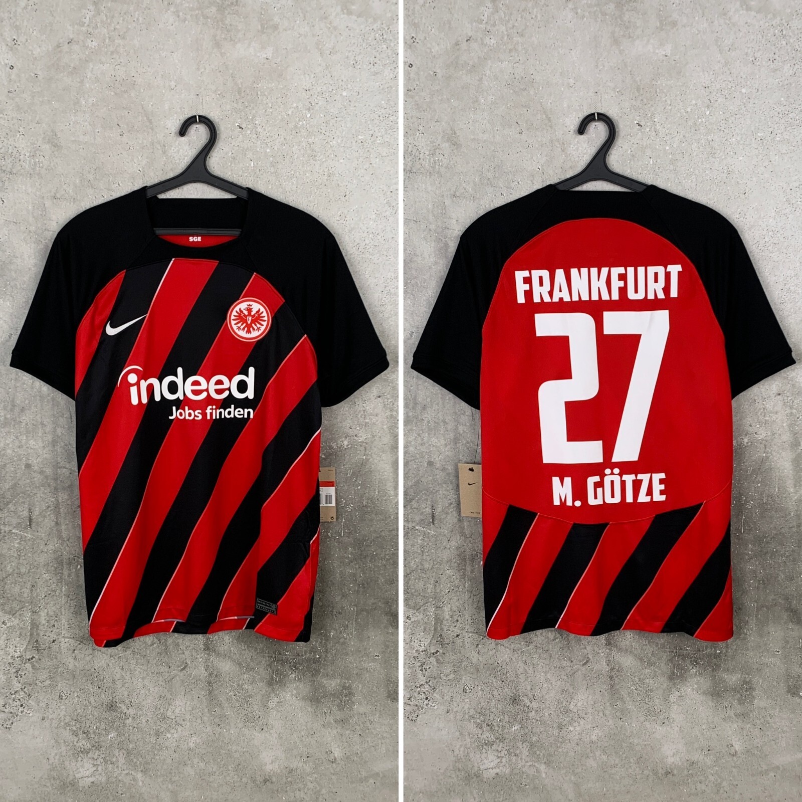 EINTRACHT FRANKFURT 2023 2024 HOME FOOTBALL SHIRT #27 MARIO GOTZE