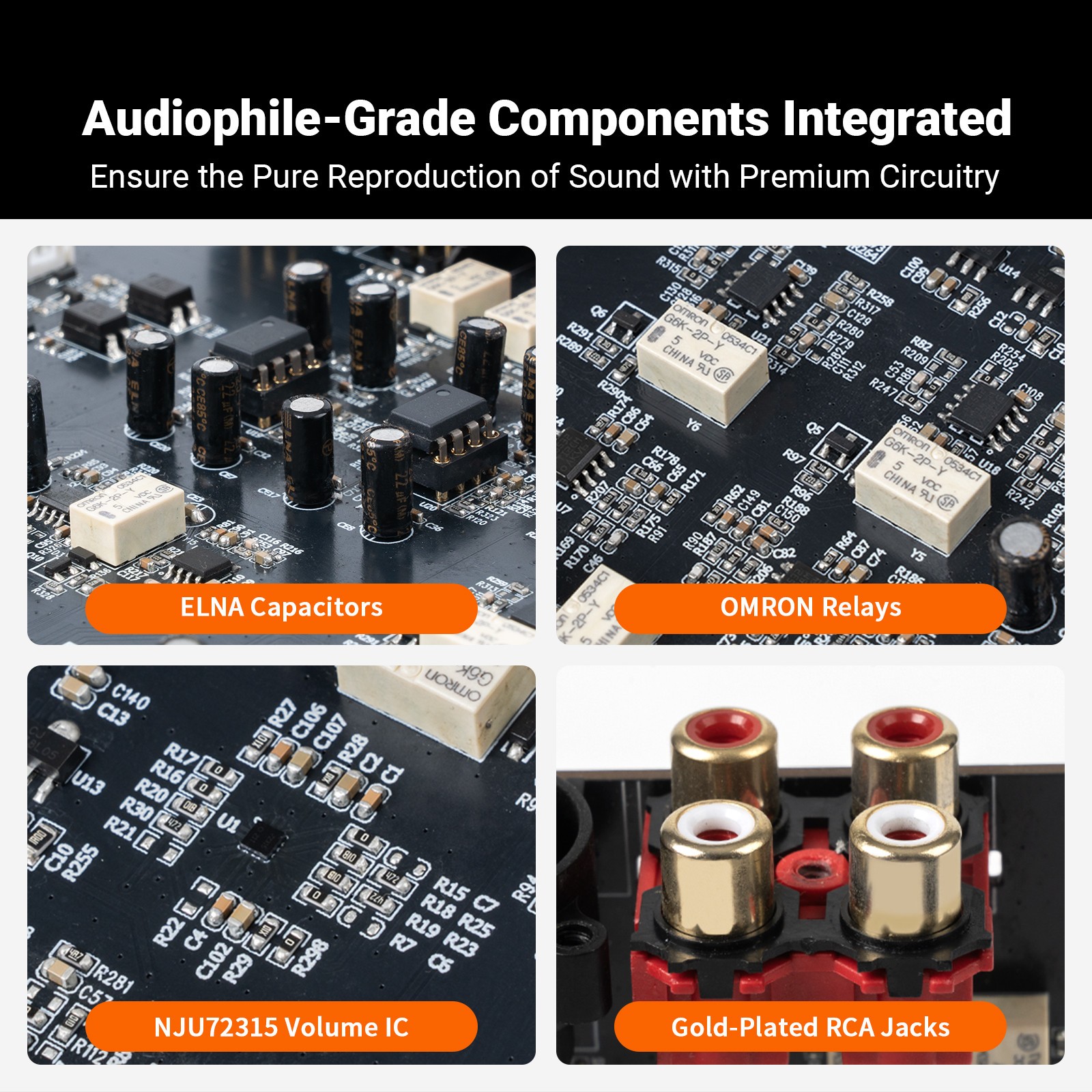 Fosi Audio ZP3 Balanced Preamp 3-in-3-out Pre Amp Audio for 2CH