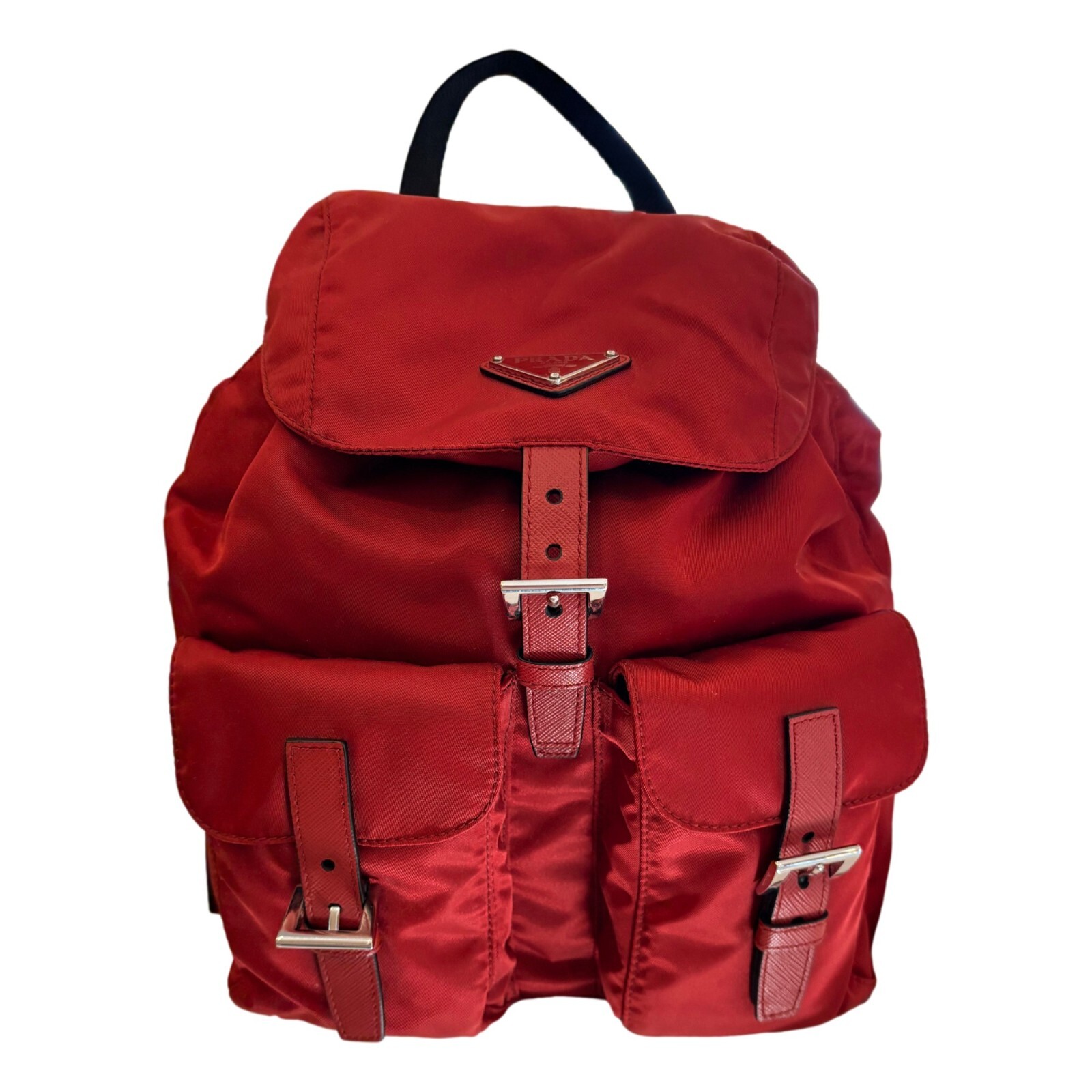 Prada Re-Edition Re-Nylon Drawstring Backpack Fuoco Burgundy Red
