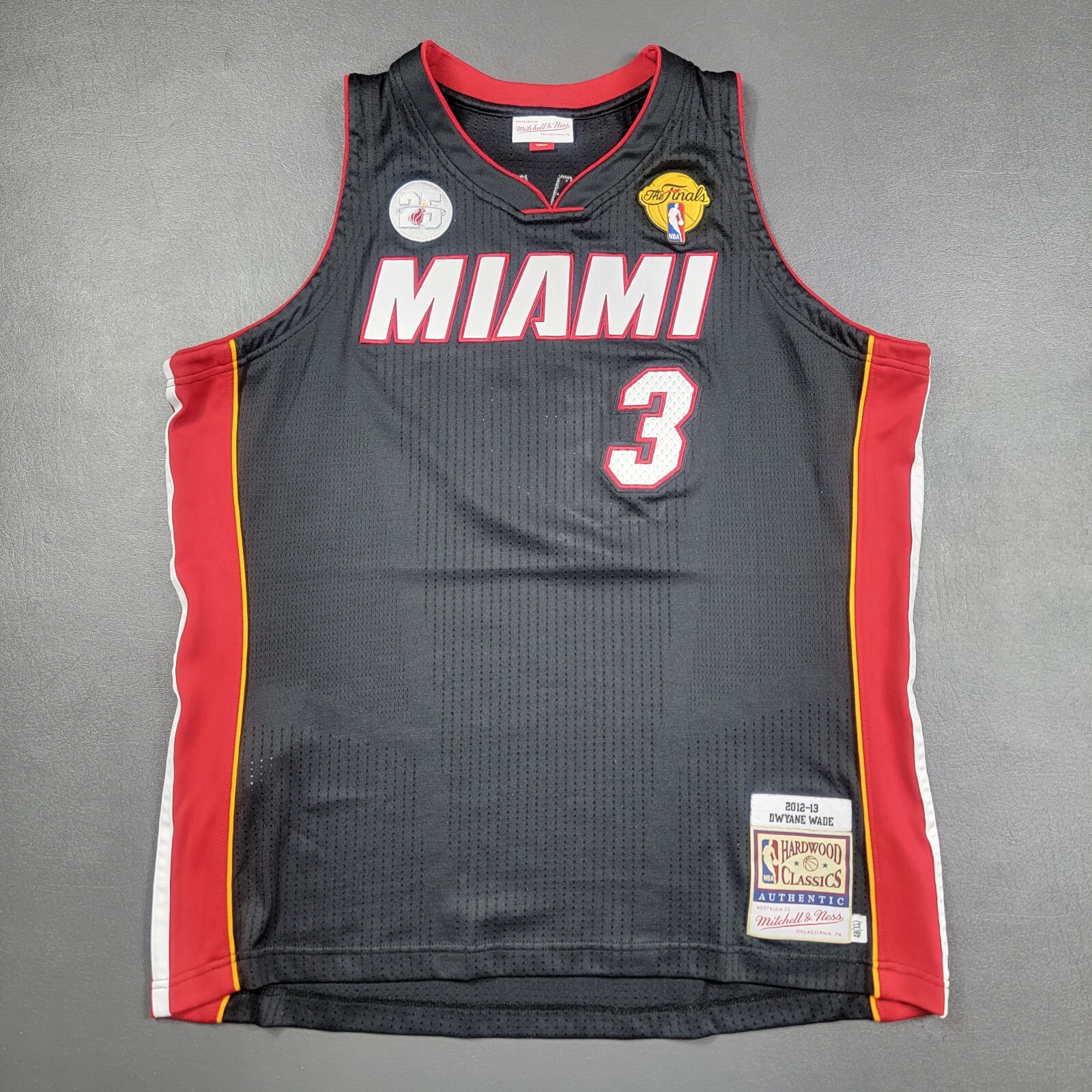 100% Authentic Dwyane Wade Mitchell & Ness 2013 Finals Miami Heat