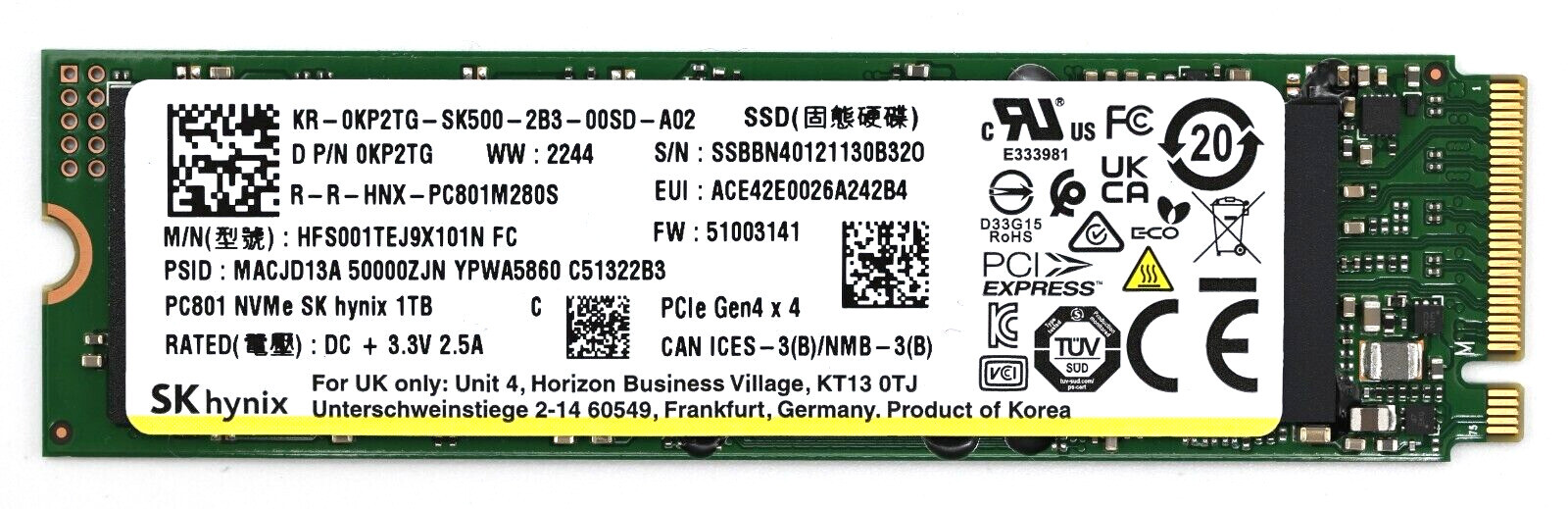 SK Hynix 1TB PC801 M.2 NVMe PCIe Gen4x4 2280 SSD | eBay