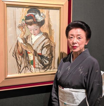 小磯の名画「化粧する舞妓」モデルの女性、30年ぶりに絵と再会 神戸