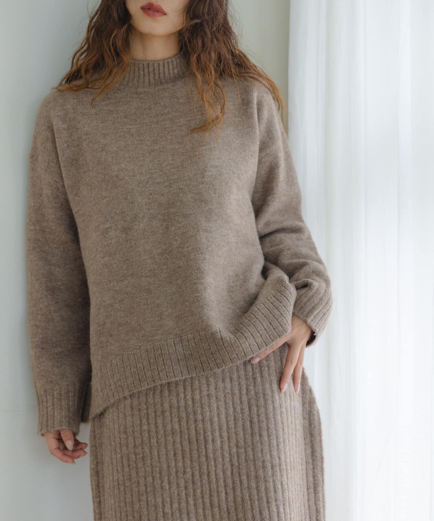 WEB限定』モックネックニット×スカートセットアップ（Sonny Label
