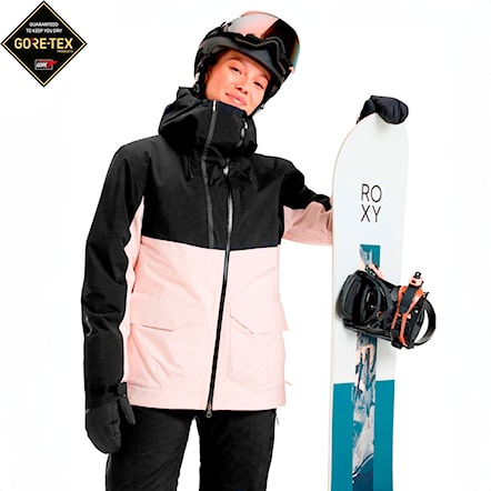 Snowboard Jacket Roxy Gore-Tex Stretch Purelines Jacket pink salt