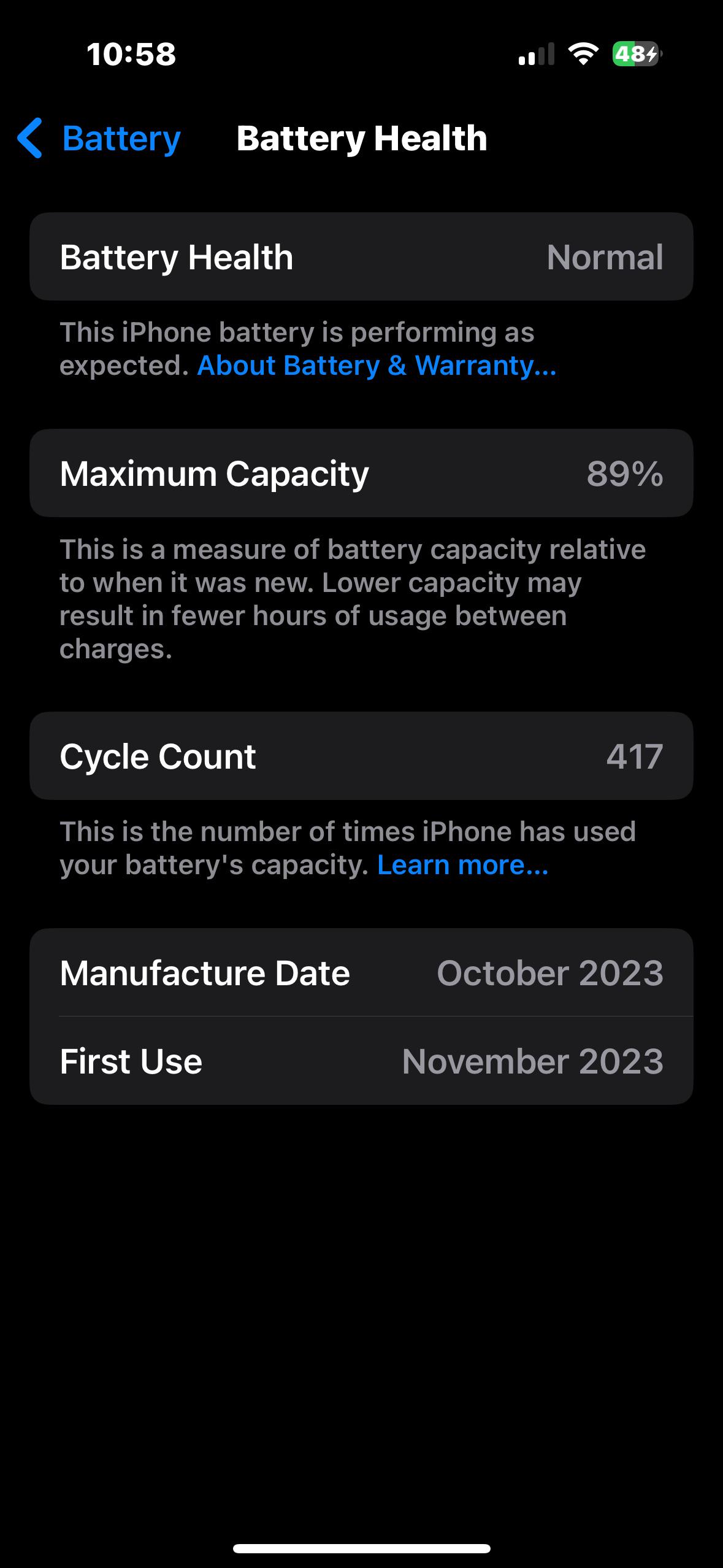 iPhone 15 Pro Max バッテリー容量の経時変化 📉 : r/dataisbeautiful