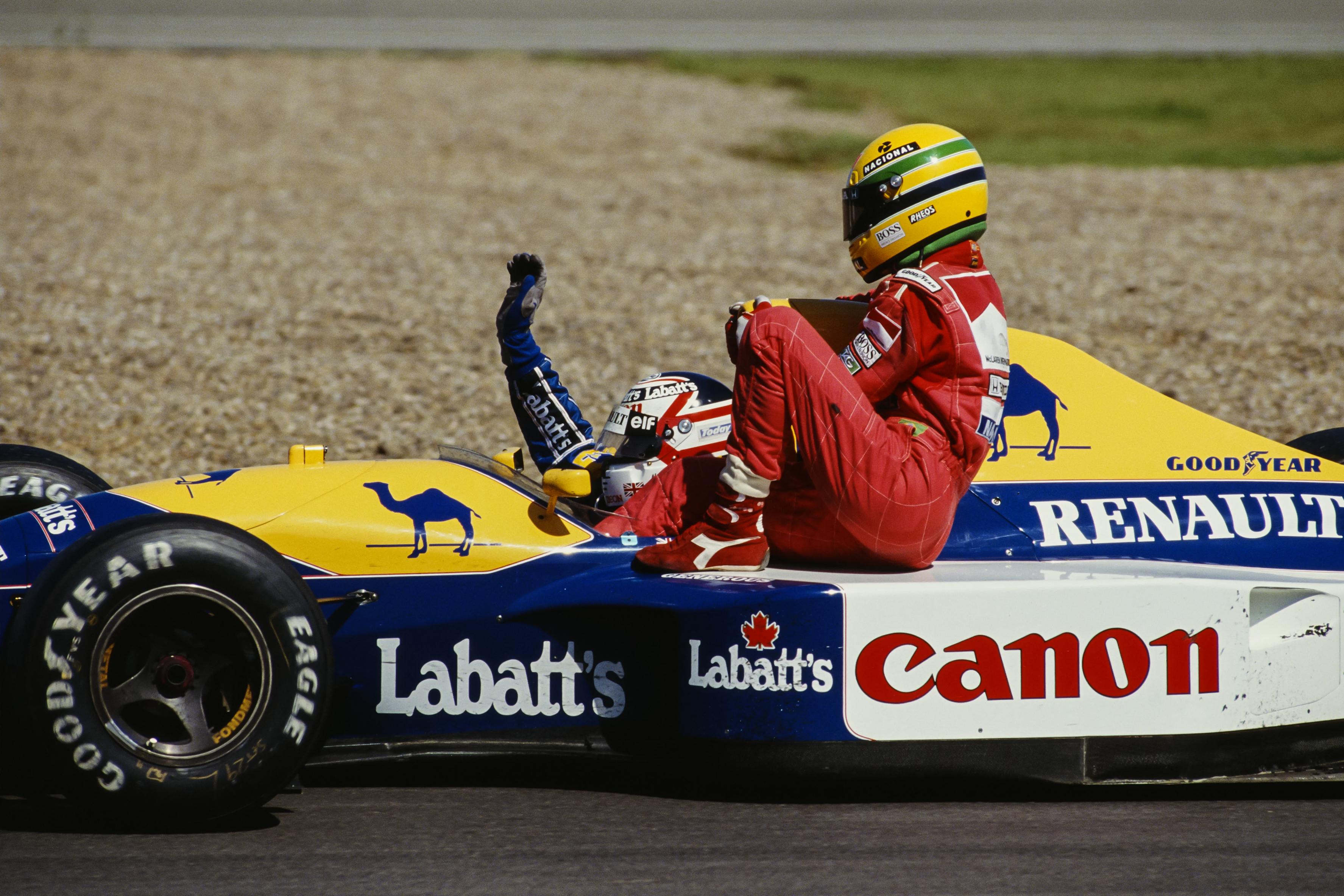 マンセルがセナを乗せる | ウィリアムズ ルノー FW14 | シルバー