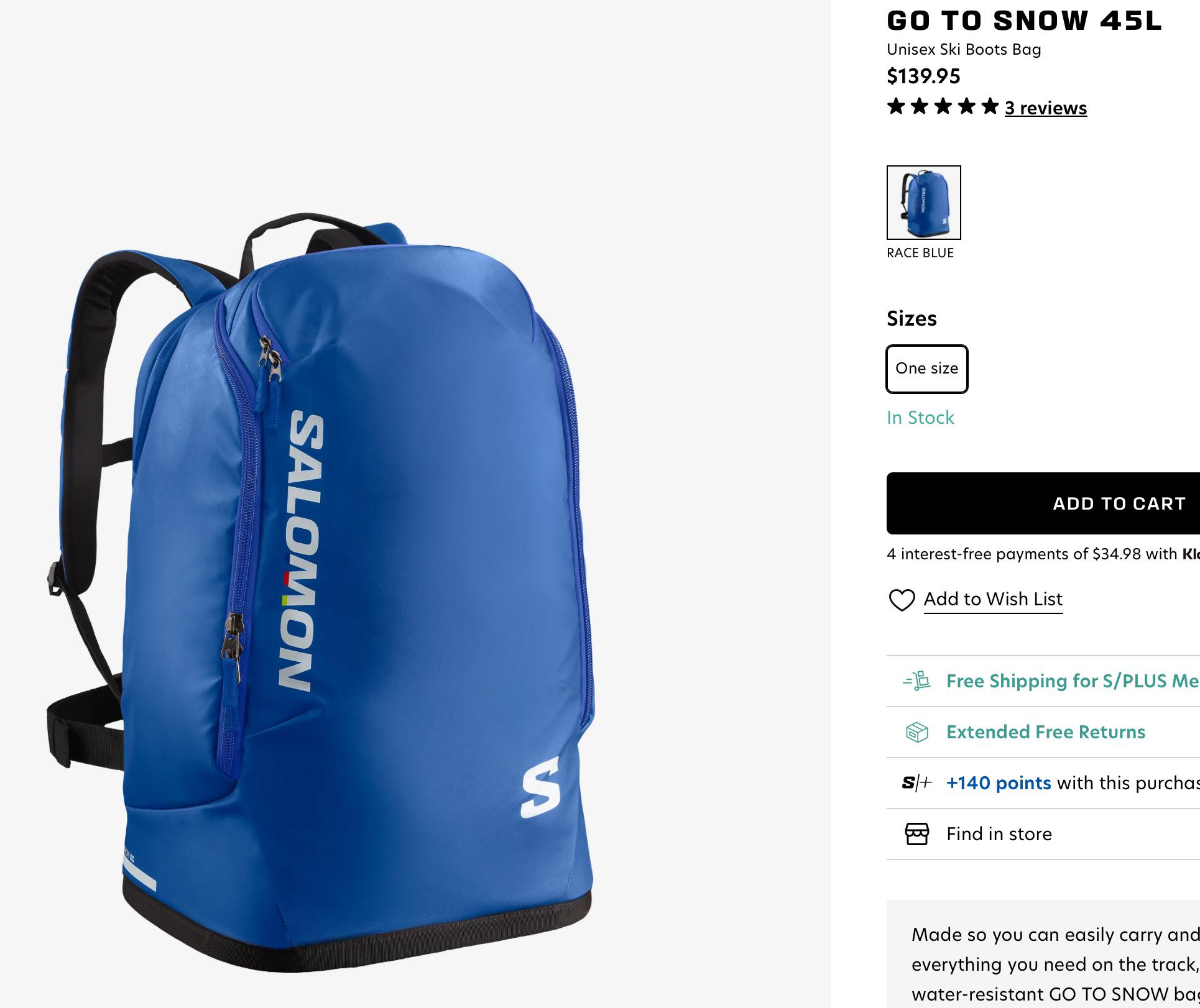 Salomon Go to Snow バッグ : r/xcountryskiing