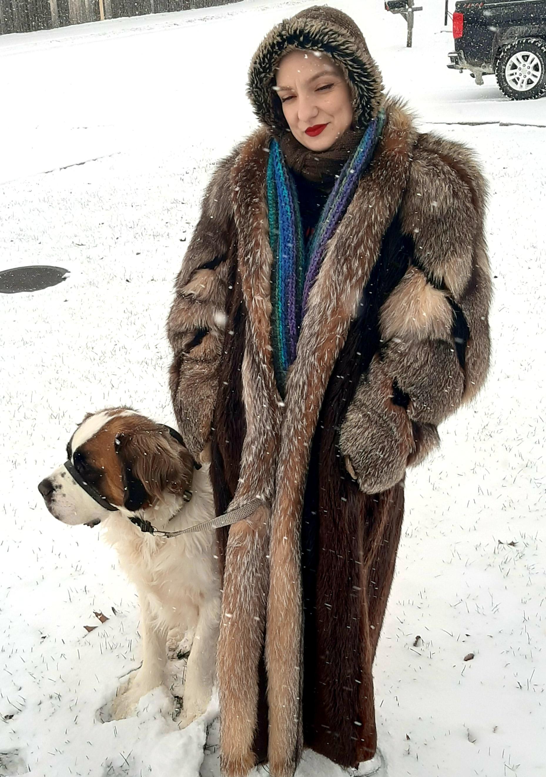 This 1980s Christian Dior full length beaver and fox fur