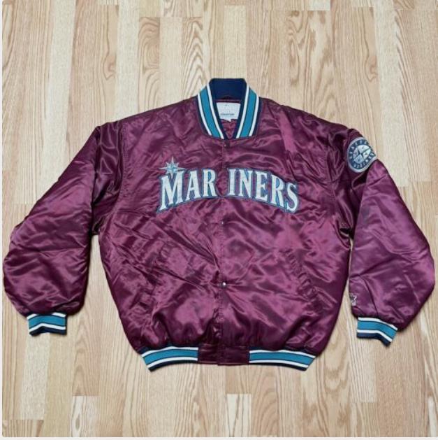 マルーン/バーガンディ シアトル・マリナーズ サテン Starter