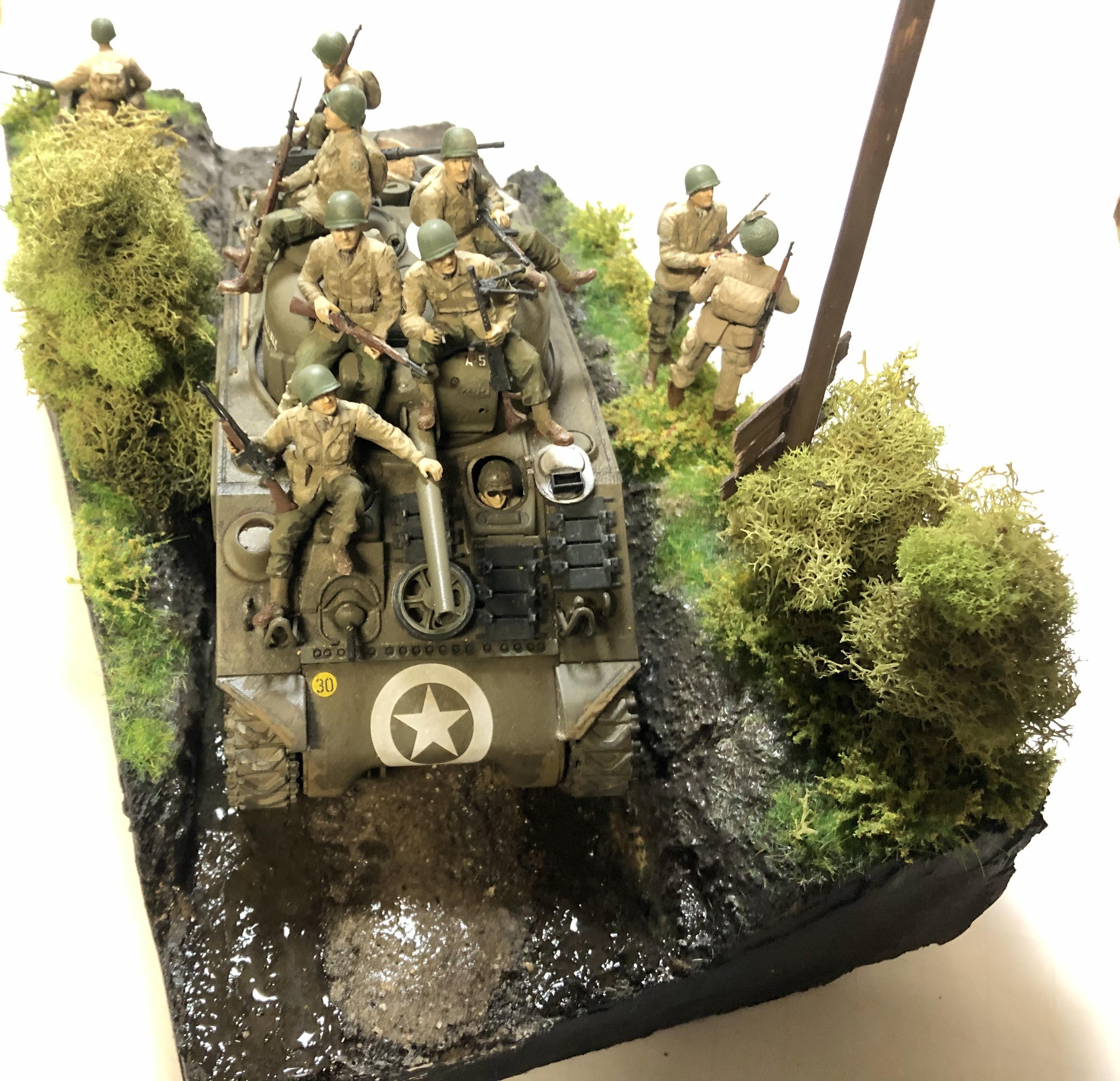 ノルマンディー上陸作戦ジオラマ、1/35スケール; コメント欄にアルバム