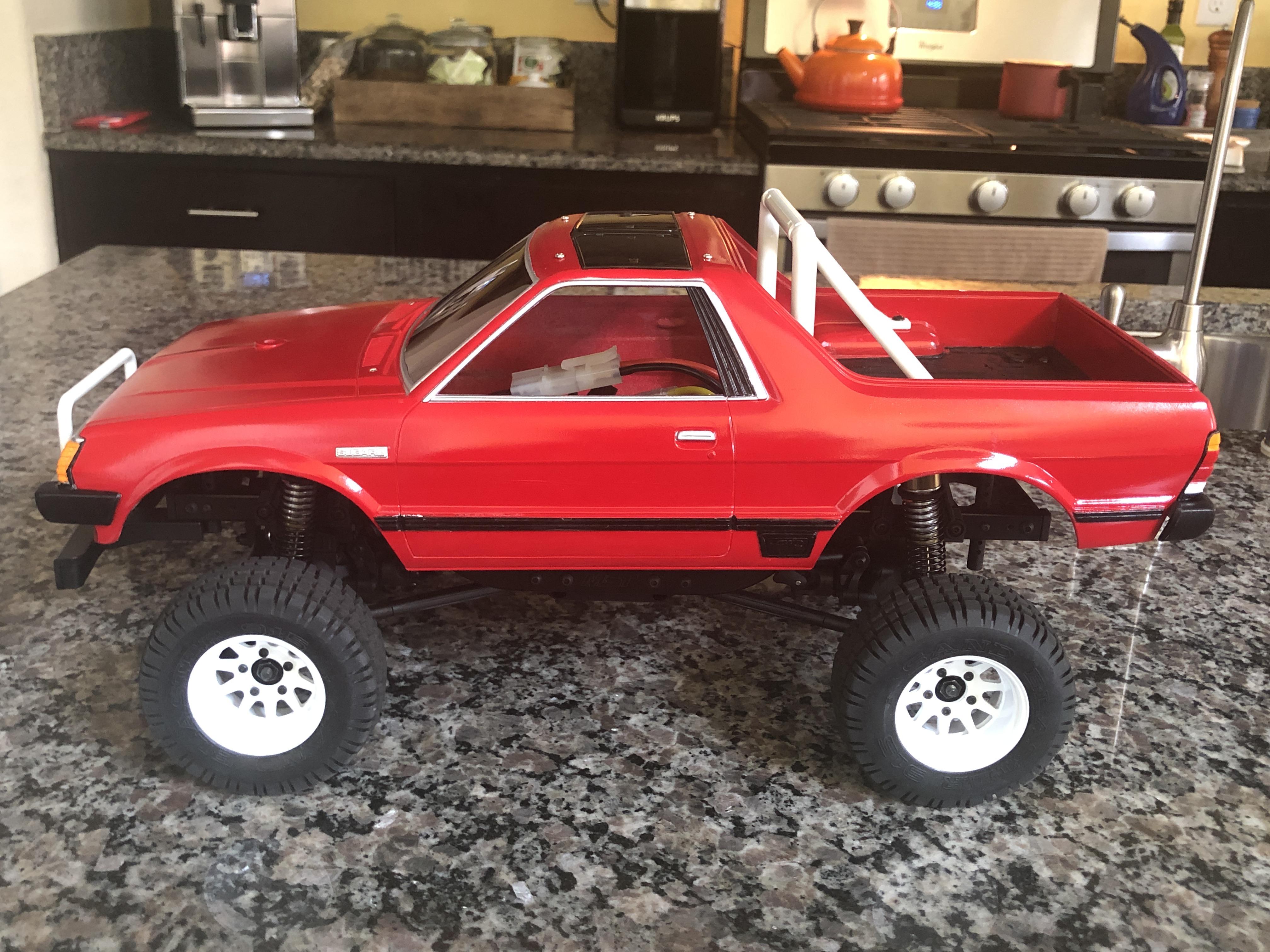 MST CMXシャーシにタミヤ スバル ブラットのボディ。ついに真の4x4