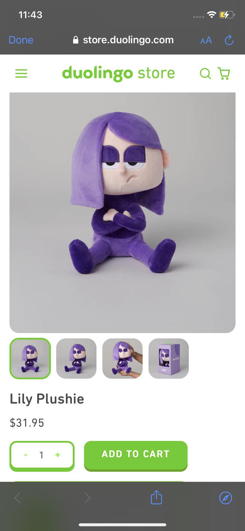 Duolingoストアでリリーのぬいぐるみ、販売中だって。 : r/duolingo