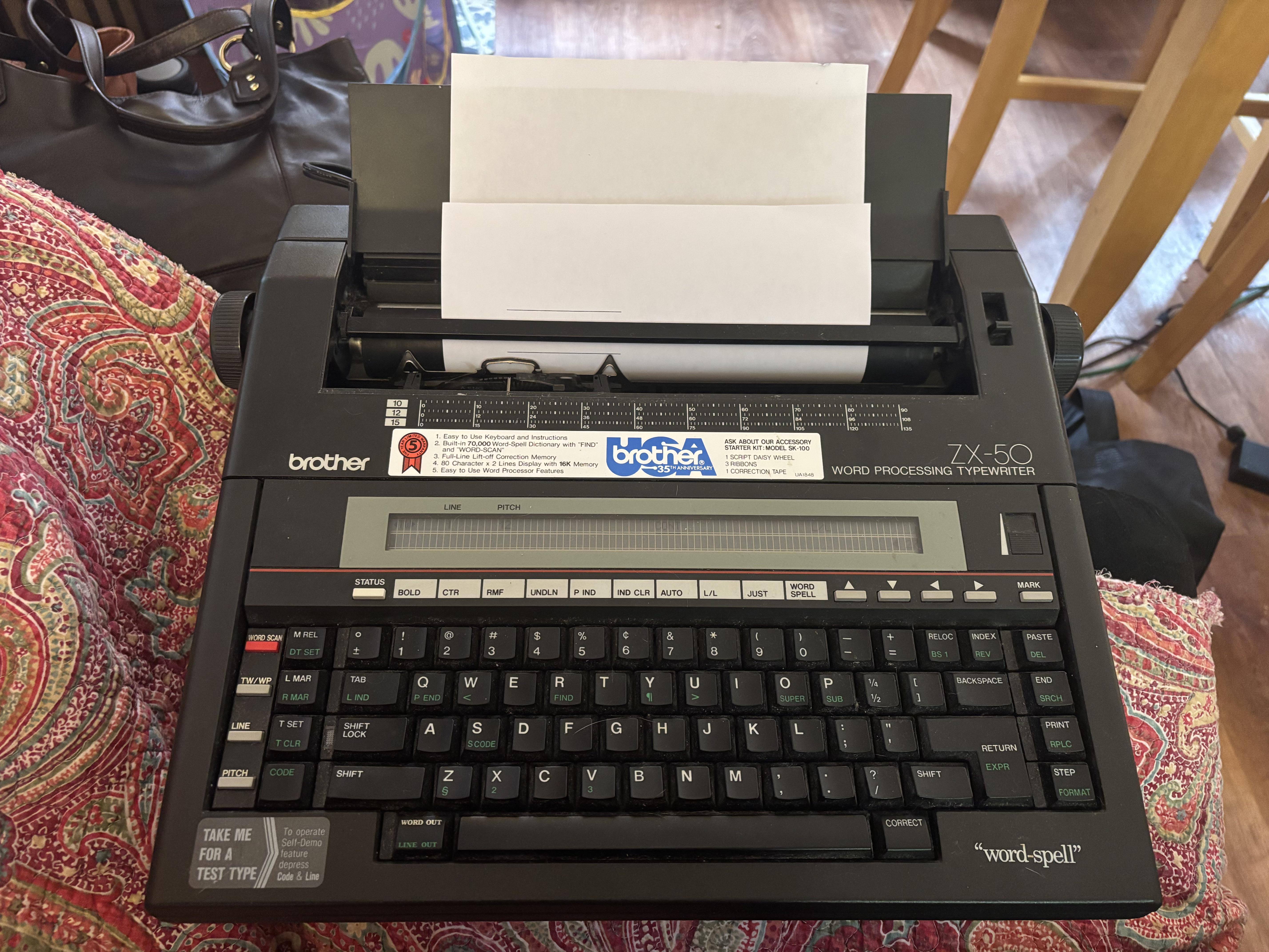 Brother ZX-50 Manual : r/typewriters