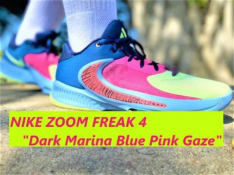 Nike Zoom Freak 4 Dark Marina Blue Pink Gaze On Feet Review