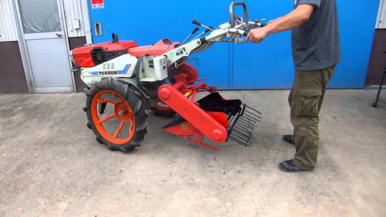 ヤンマー ディーゼル 耕うん機 YC650D ニプロ 掘取機 P-501 - YouTube