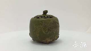 高岡銅器 香炉 松鶴文香炉 青銅色の通販 - お香専門店香源