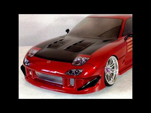 ラジコンボディ制作】ヨコモ RE雨宮 FD3S RX-7 キャンディレッド 完成
