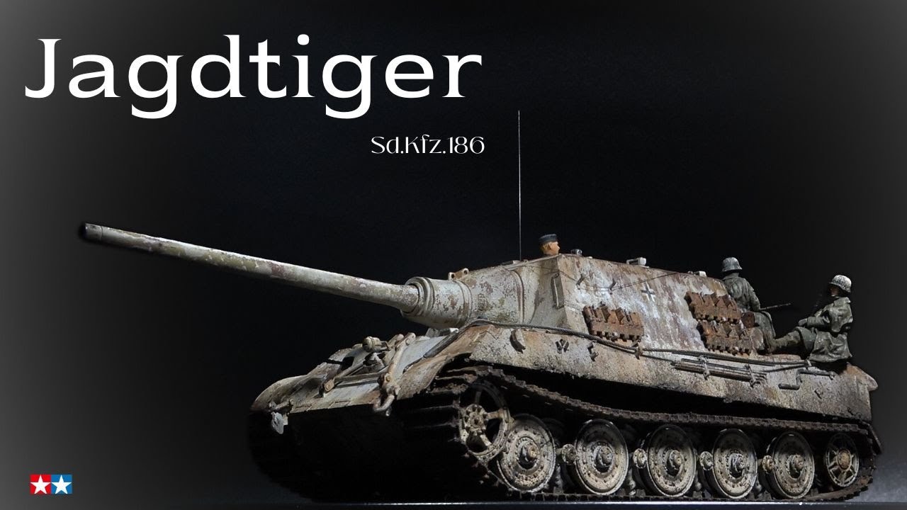 44【1/35 タミヤ ヤークトティガー 冬季迷彩】 プラモデル 製作動画