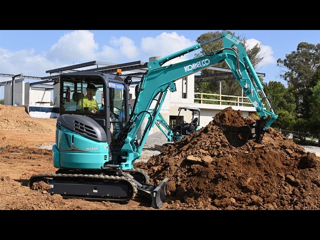 Kobelco SK30SR-7 and SK35SR-7 mini excavator walk-around - YouTube