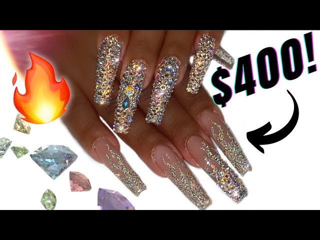 Watch Me Work: $400 Sculpted Swarovski Bling Nails w/ Reflective