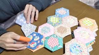 簡単パッチワーク】六角形のモチーフ繋ぎ - YouTube
