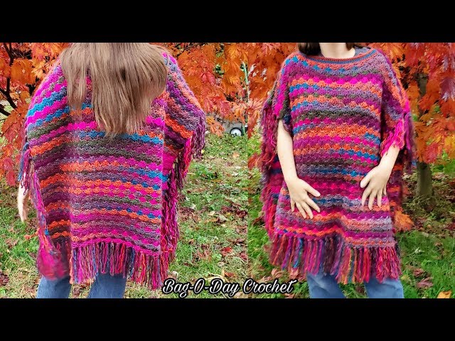 How To Crochet A Square Poncho - Dreamers Ball - Bagoday Crochet