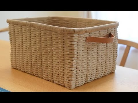 エコクラフト】紙バンドでカゴを作りました！ - YouTube