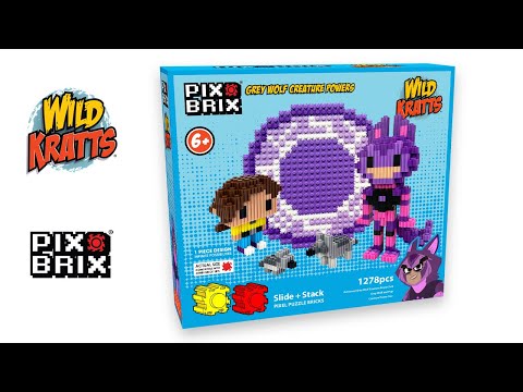 Pix Brix Wild Kratts Aviva Grey Wolf Creature Powers Kit