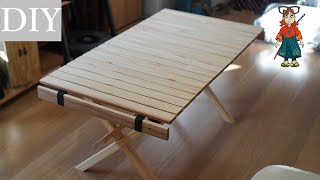 DIY】予算4000円！キャンプで欲しかったロールテーブルの自作(図面付