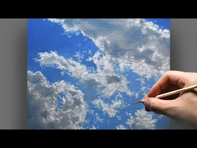 空の油絵【小春雲】1点物の油絵◇作者サイン入り 空の油絵【小春雲】1