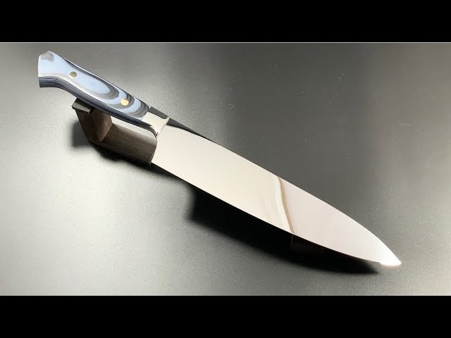 鏡面包丁】焼き入れ済みの鋼材から牛刀を作ってみた！プロが作るフル