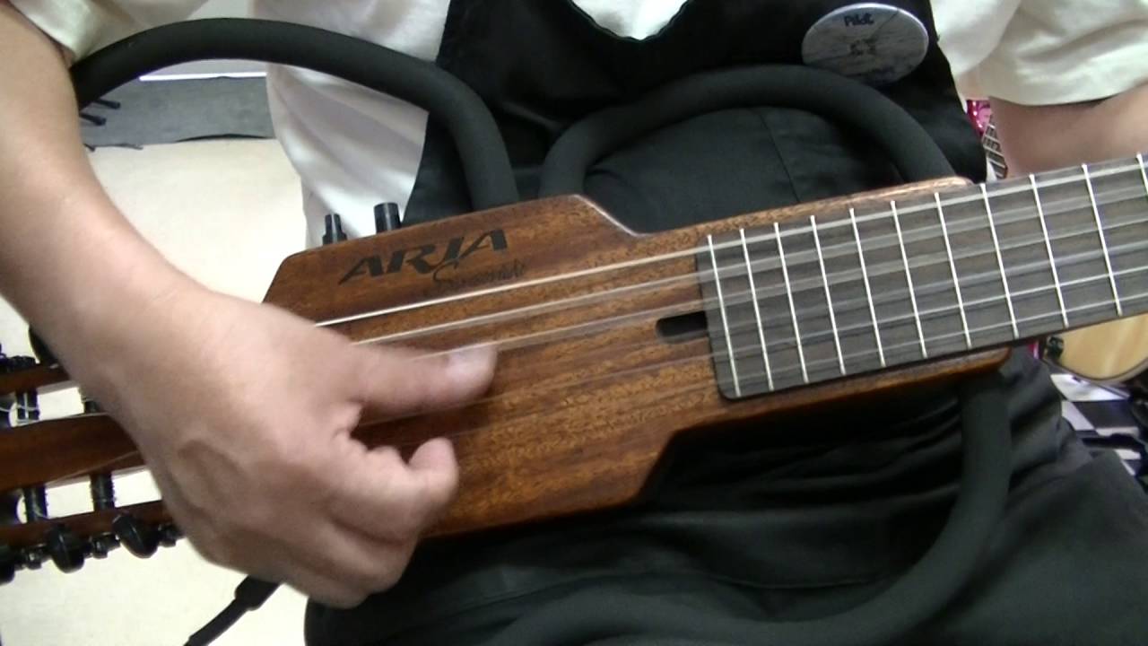 ARIA シンソニードAS-101C サイレントギター エレガット - YouTube