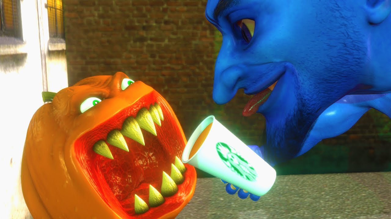 Blue Demon vs. Annoying Pumpkin Demon #3 [Starbucks Parody!] - YouTube