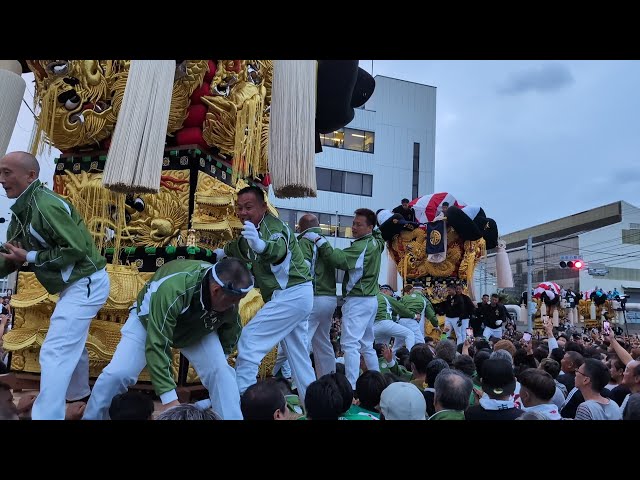 HD高画質】新居浜太鼓祭り 工場前 東町VS西町 いざり 喧嘩 乱闘 令和6