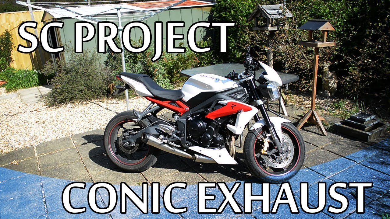 SC Project Conic Exhaust - 2013 Triumph Street Triple R - YouTube