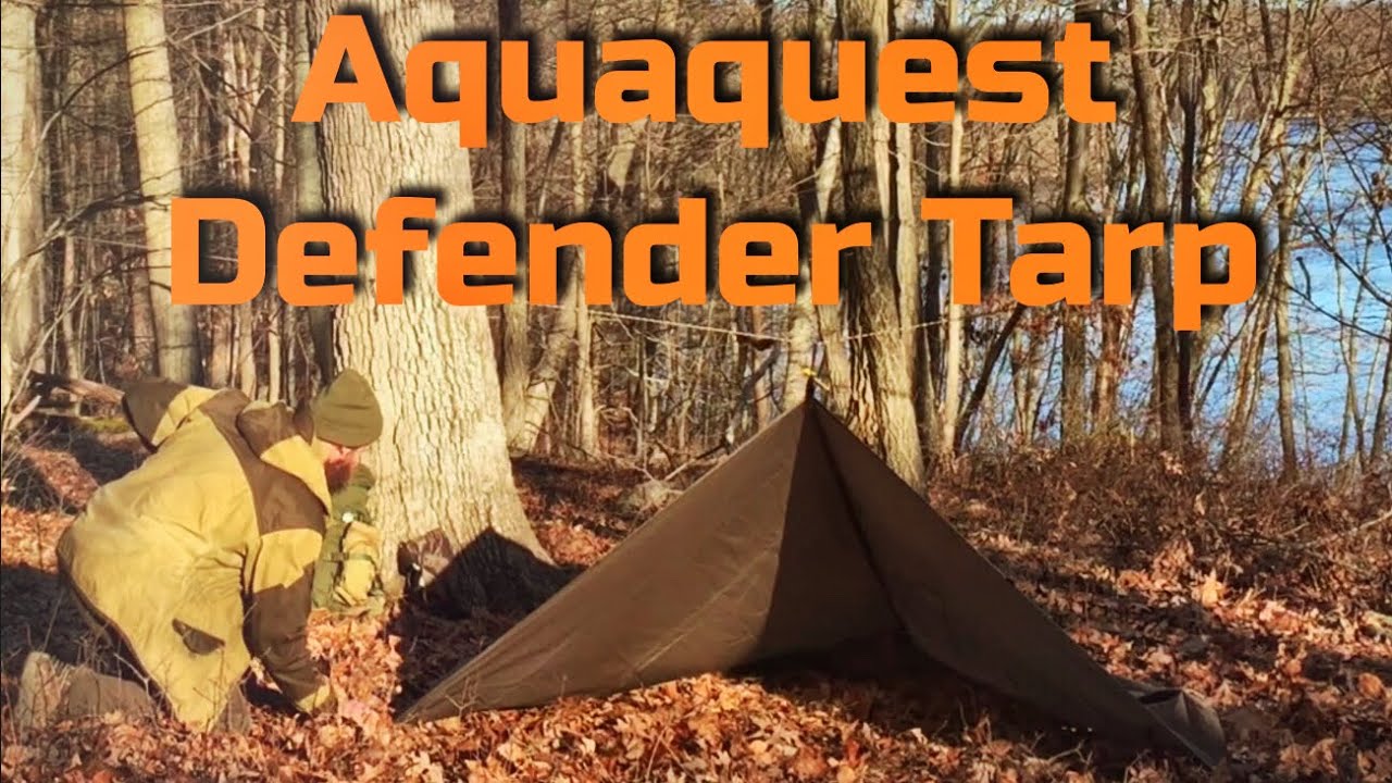 AquaQuest Defender 10x10 Bushcraft Tarp Shelter Aqua Quest - YouTube